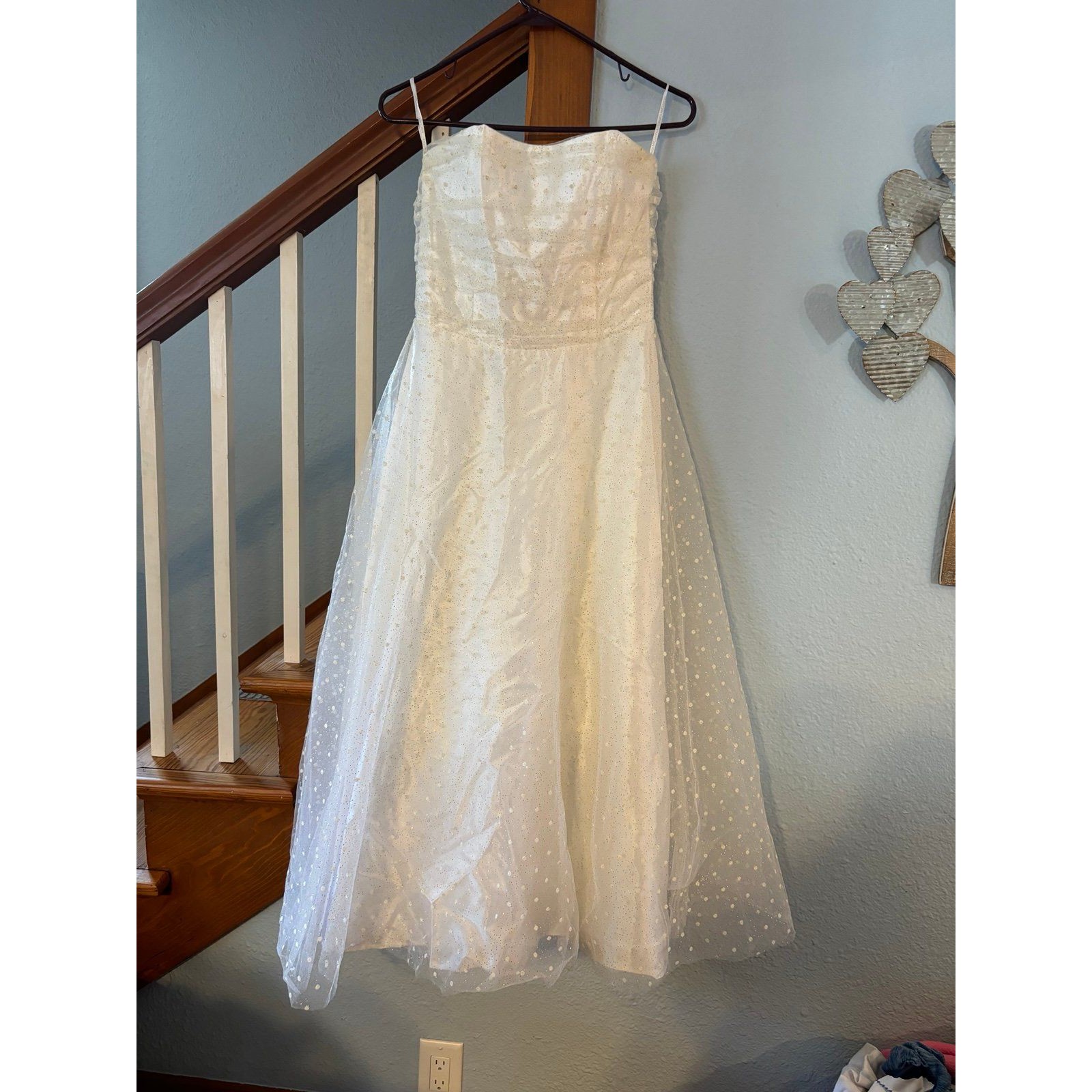 Gunne Sax Jessica Mcclintock Prom Evening Wedding Dress White Tulle 9 Vtg 90s